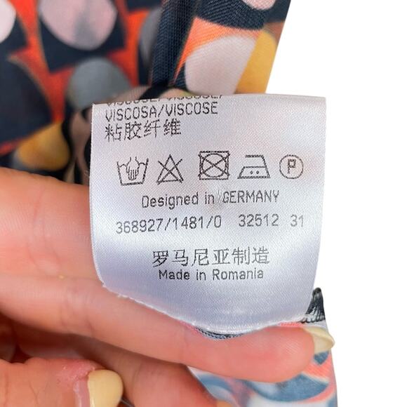 Luisa Cerano Multicolor Geometric Patterned Sheer Long Sleeved Mini Dress - Picture 5 of 14